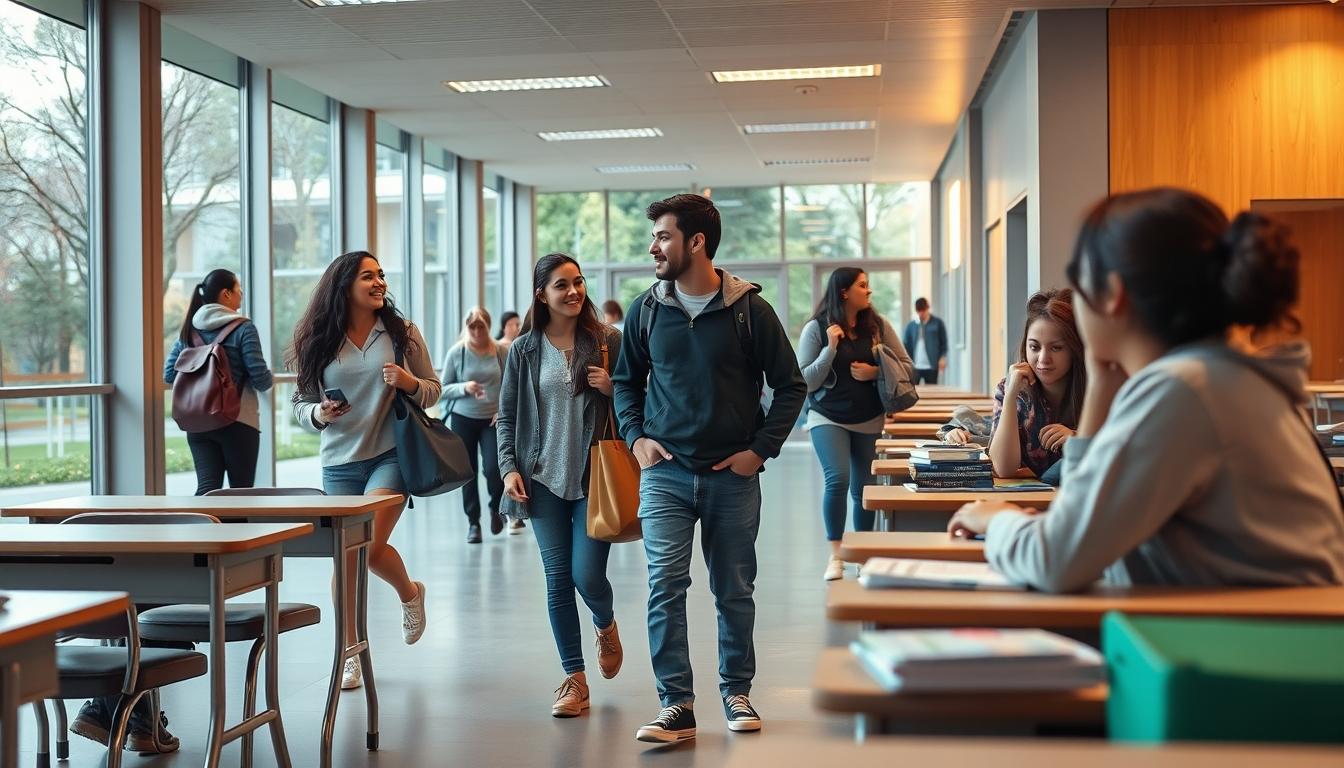 Students collaborating in study space